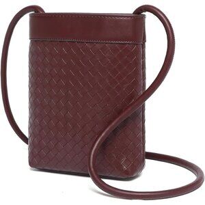 Faux Leather Burgundy Crossbody Bag for Women, Compact and Stylish